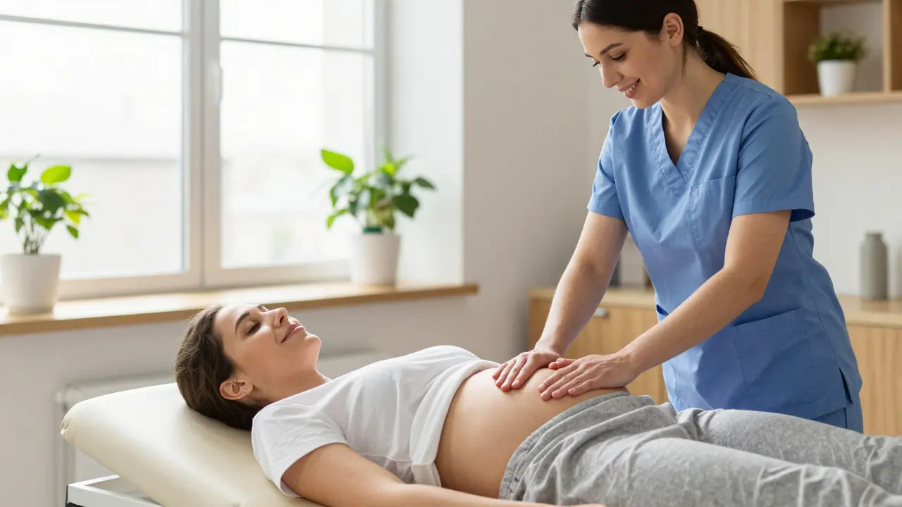 Dnešek: moderní masáž po porodu v české porodnici s jemným dotekem.