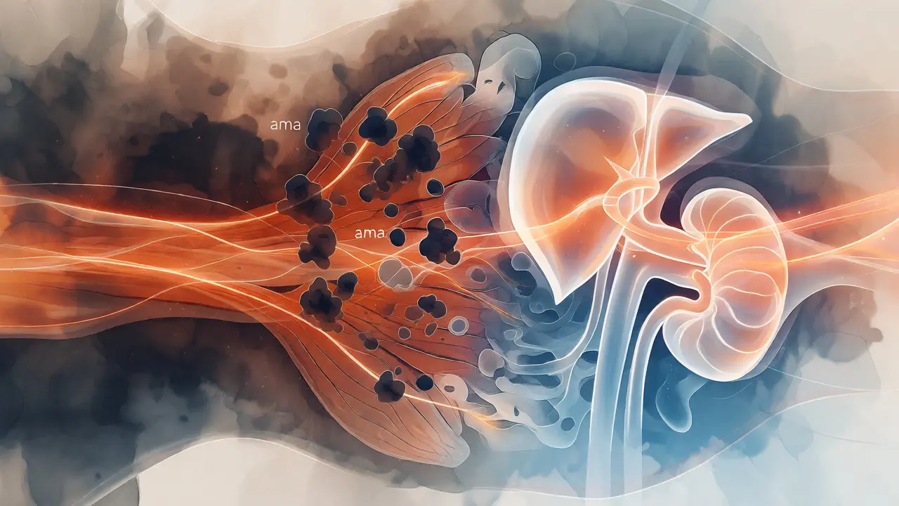 Konceptuální ilustrace detoxikace těla, kde lymfa odstraňuje toxiny z tkání.